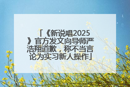 《新说唱2025》官方发文向导师严浩翔道歉，称不当言论为实习新人操作