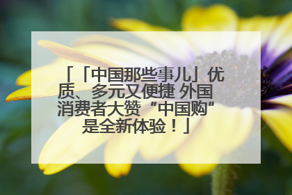 「中国那些事儿」优质、多元又便捷 外国消费者大赞“中国购”是全新体验！