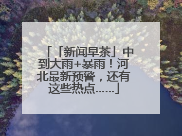 「新闻早茶」中到大雨+暴雨！河北最新预警，还有这些热点……