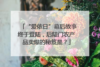 “爱侬日”幕后故事终于登陆，后陡门农产品卖爆的秘笈是？