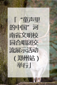 “童声里的中国”河南省文明校园合唱团交流展示活动（郑州站）举行