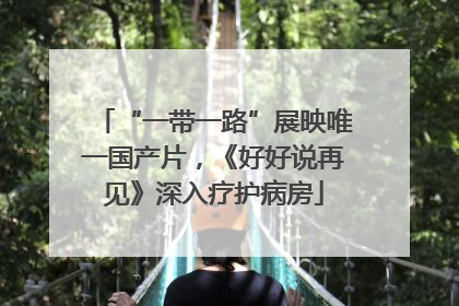 “一带一路”展映唯一国产片，《好好说再见》深入疗护病房