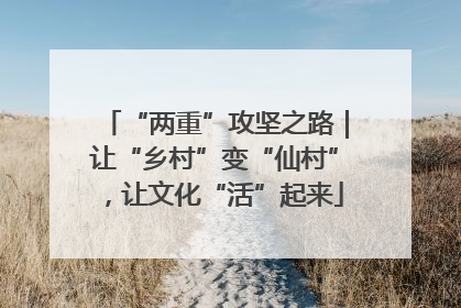 “两重”攻坚之路｜让“乡村”变“仙村”，让文化“活”起来
