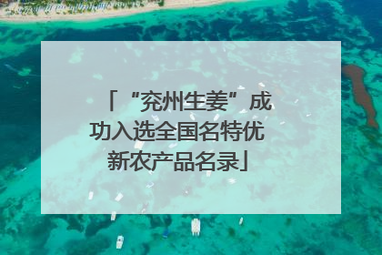 “兖州生姜”成功入选全国名特优新农产品名录