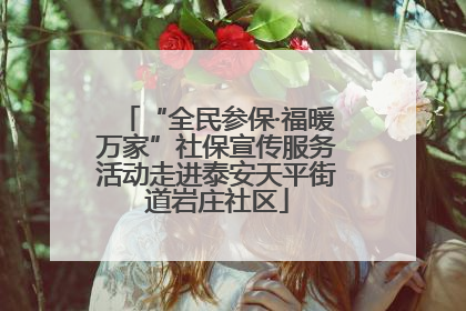 “全民参保·福暖万家”社保宣传服务活动走进泰安天平街道岩庄社区