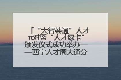 “大智荟通”人才π对暨“人才绿卡”颁发仪式成功举办——西宁人才周大通分会场亮点纷呈
