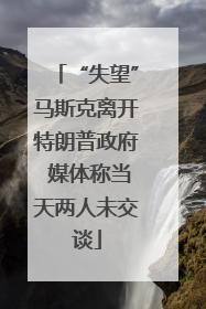 “失望”马斯克离开特朗普政府 媒体称当天两人未交谈