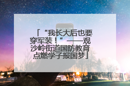 “我长大后也要穿军装！”——观沙岭街道国防教育点燃学子报国梦