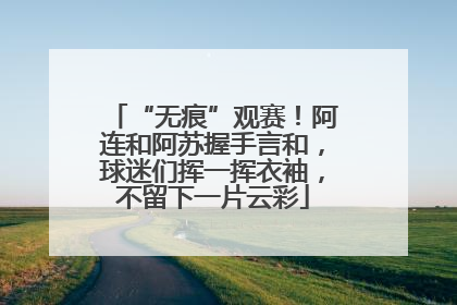 “无痕”观赛！阿连和阿苏握手言和，球迷们挥一挥衣袖，不留下一片云彩