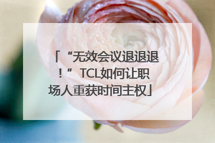“无效会议退退退！”TCL如何让职场人重获时间主权