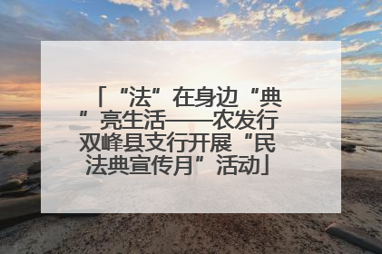 “法”在身边“典”亮生活——农发行双峰县支行开展“民法典宣传月”活动