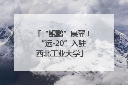 “鲲鹏”展翼！“运-20”入驻西北工业大学