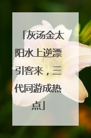 灰汤金太阳水上逆漂引客来，三代同游成热点