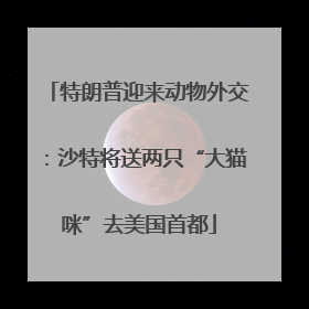 特朗普迎来动物外交：沙特将送两只“大猫咪”去美国首都