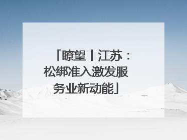 瞭望丨江苏：松绑准入激发服务业新动能
