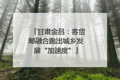 甘肃金昌：客货邮融合跑出城乡发展“加速度”