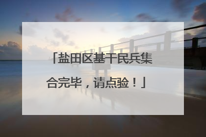 盐田区基干民兵集合完毕，请点验！