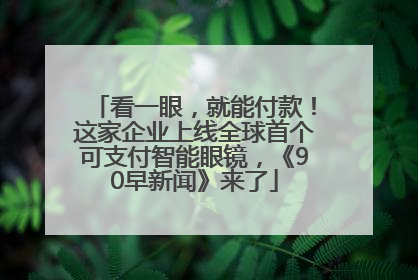 看一眼，就能付款！这家企业上线全球首个可支付智能眼镜，《90早新闻》来了