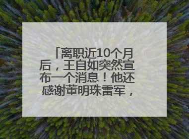 离职近10个月后，王自如突然宣布一个消息！他还感谢董明珠雷军，回应“没看过格力工资条”：真的不那么重要！