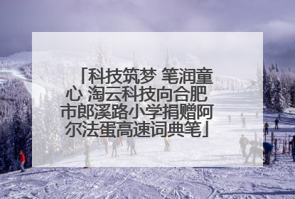 科技筑梦 笔润童心 淘云科技向合肥市郎溪路小学捐赠阿尔法蛋高速词典笔