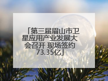 第三届眉山市卫星应用产业发展大会召开 现场签约73.35亿