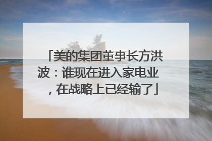 美的集团董事长方洪波：谁现在进入家电业，在战略上已经输了