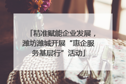 精准赋能企业发展，潍坊潍城开展“惠企服务基层行”活动