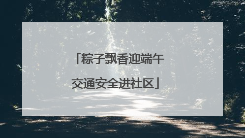 粽子飘香迎端午 交通安全进社区