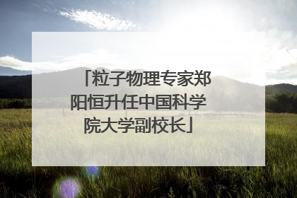 粒子物理专家郑阳恒升任中国科学院大学副校长