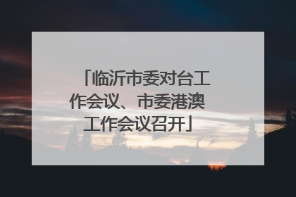临沂市委对台工作会议、市委港澳工作会议召开