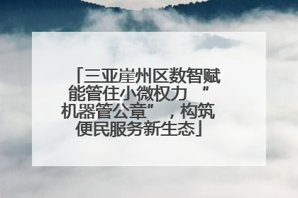 三亚崖州区数智赋能管住小微权力 “机器管公章”，构筑便民服务新生态