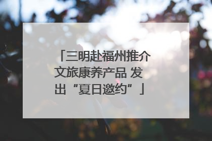 三明赴福州推介文旅康养产品 发出“夏日邀约”