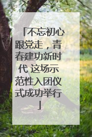 不忘初心跟党走，青春建功新时代 这场示范性入团仪式成功举行