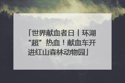 世界献血者日丨环湖“超”热血！献血车开进红山森林动物园