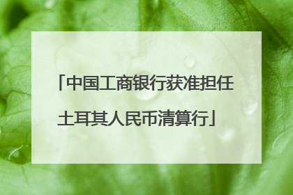 中国工商银行获准担任土耳其人民币清算行