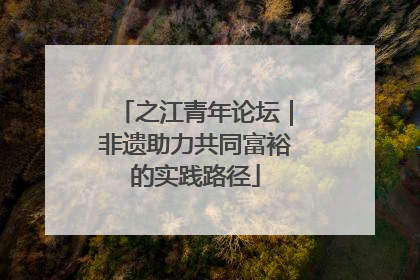 之江青年论坛｜非遗助力共同富裕的实践路径