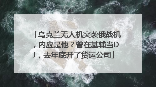 乌克兰无人机突袭俄战机，内应是他？曾在基辅当DJ，去年底开了货运公司
