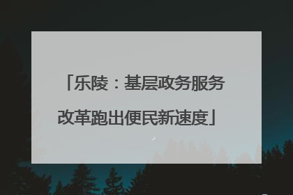 乐陵：基层政务服务改革跑出便民新速度