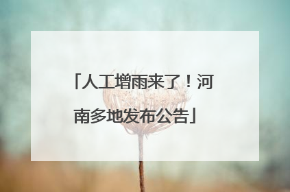 人工增雨来了！河南多地发布公告