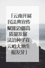 云南开展民法典宣传赋能边疆高质量发展 法治种子在云岭大地生根发芽
