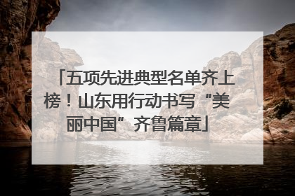 五项先进典型名单齐上榜！山东用行动书写“美丽中国”齐鲁篇章