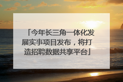 今年长三角一体化发展实事项目发布，将打造招聘数据共享平台