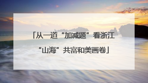 从一道“加减题”看浙江“山海”共富和美画卷