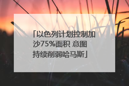 以色列计划控制加沙75%面积 意图持续削弱哈马斯