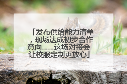 发布供给能力清单，现场达成初步合作意向……这场对接会让校服定制更放心