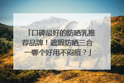 口碑最好的防晒乳推荐品牌！遮瑕防晒三合一哪个好用不闷痘？
