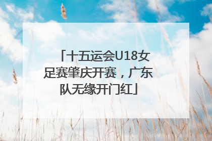 十五运会U18女足赛肇庆开赛，广东队无缘开门红