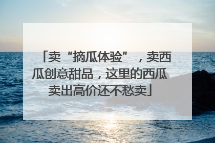 卖“摘瓜体验”，卖西瓜创意甜品，这里的西瓜卖出高价还不愁卖