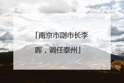 南京市副市长李晖，调任泰州