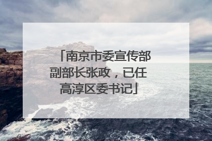 南京市委宣传部副部长张政，已任高淳区委书记